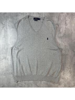 Y2K Grey Polo Ralph Lauren Knit Vest